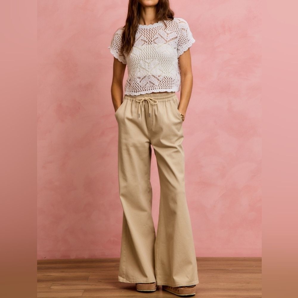 SO ME Crochet Scallop Edge Short Sleeves Open Knit White Top S M L XL - Picture 6 of 11